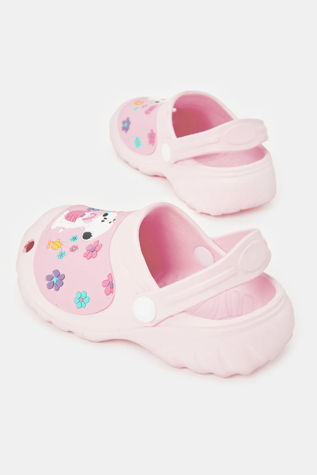 Girls Pink Peanuts Clogs