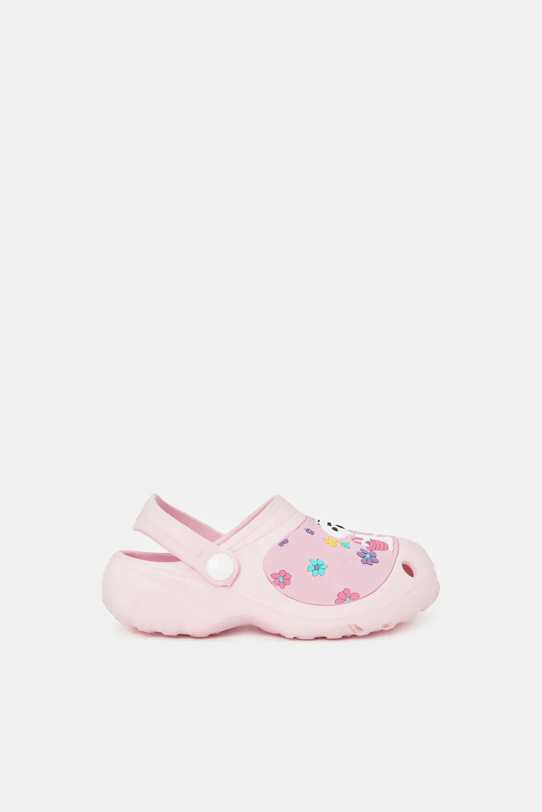 Girls Pink Peanuts Clogs