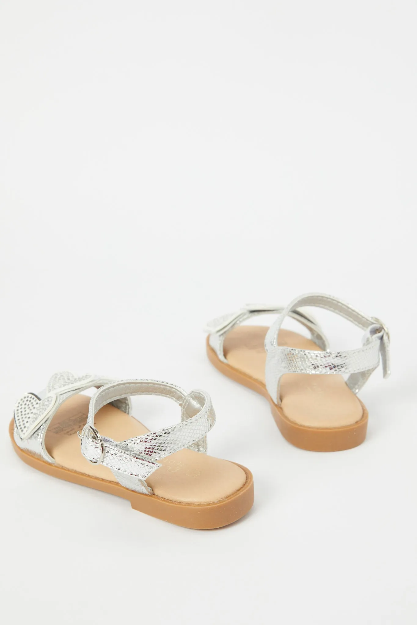 Girls Silver Diamante Sandal