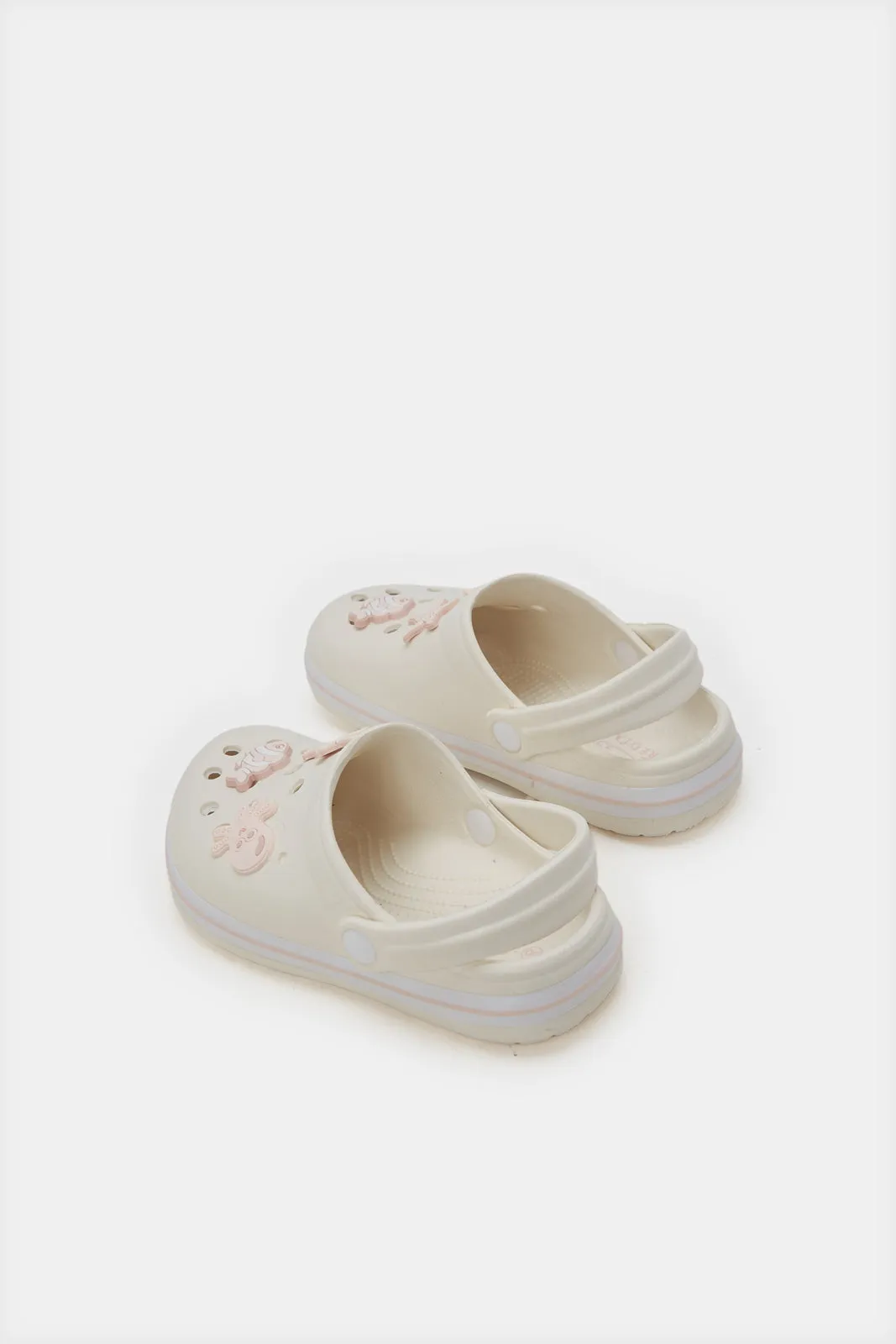 Girls White Patch Clog