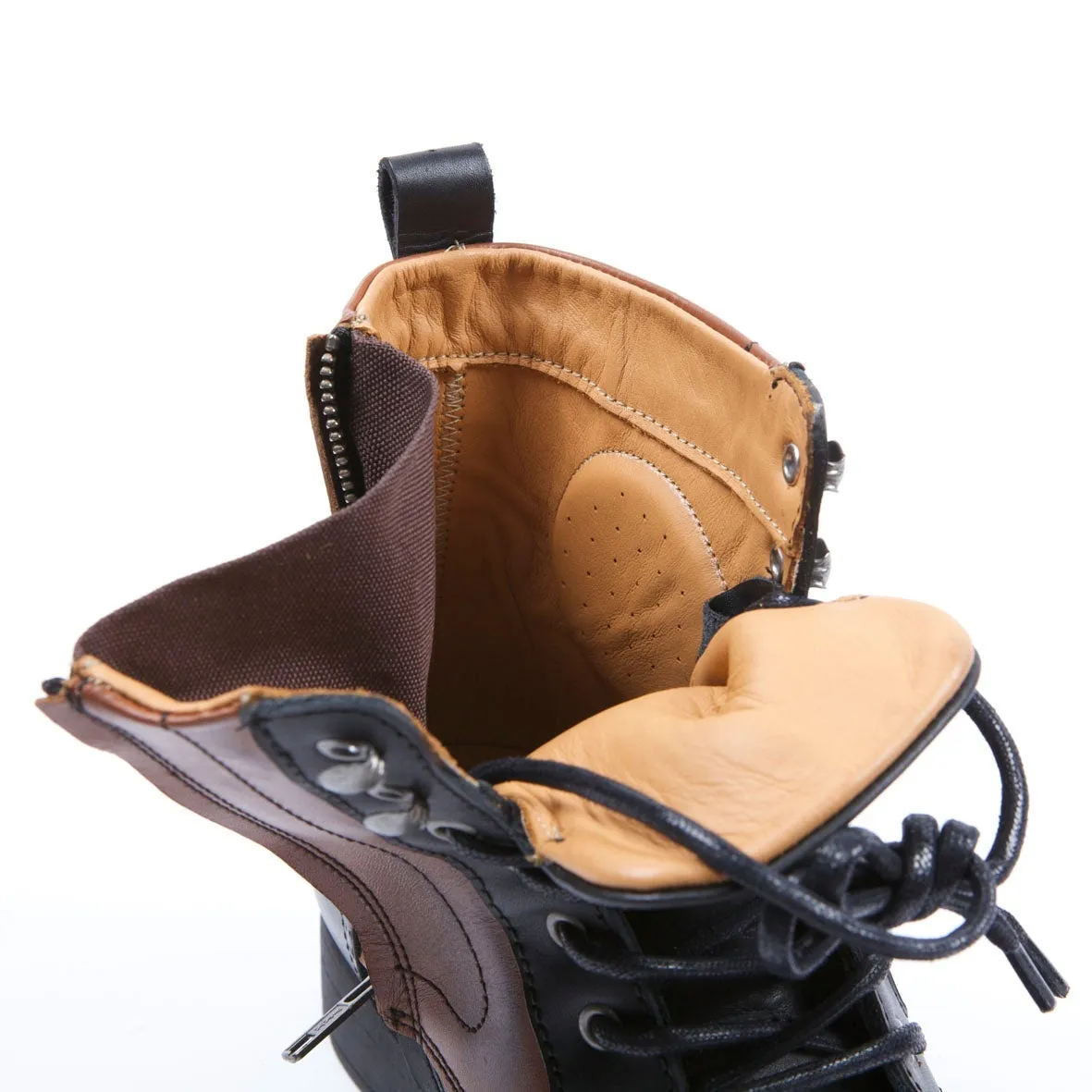 Helstons TRAVEL black-tan motorcycle leather shoes