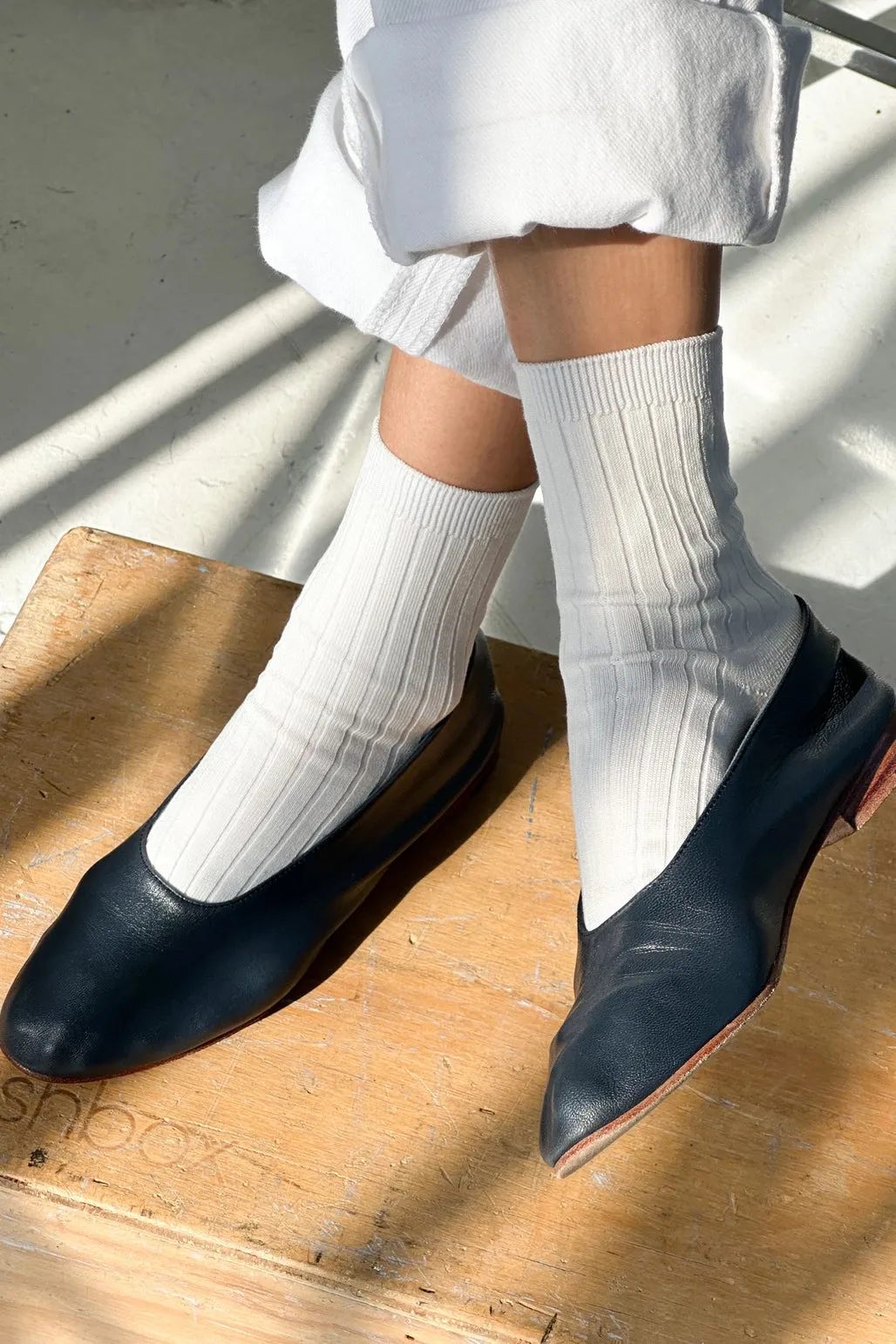 her socks - mercerized combed cotton rib