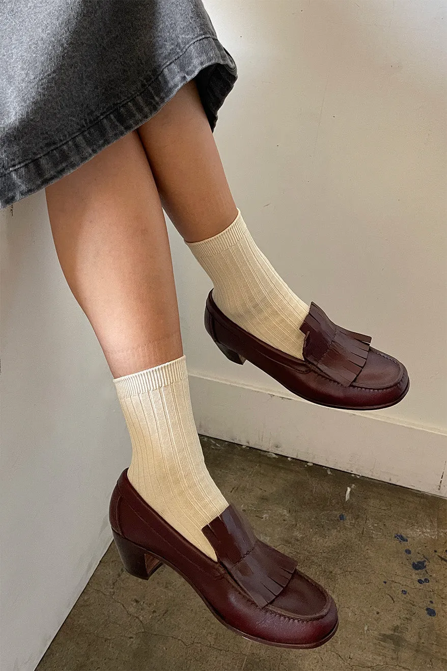 her socks - mercerized combed cotton rib