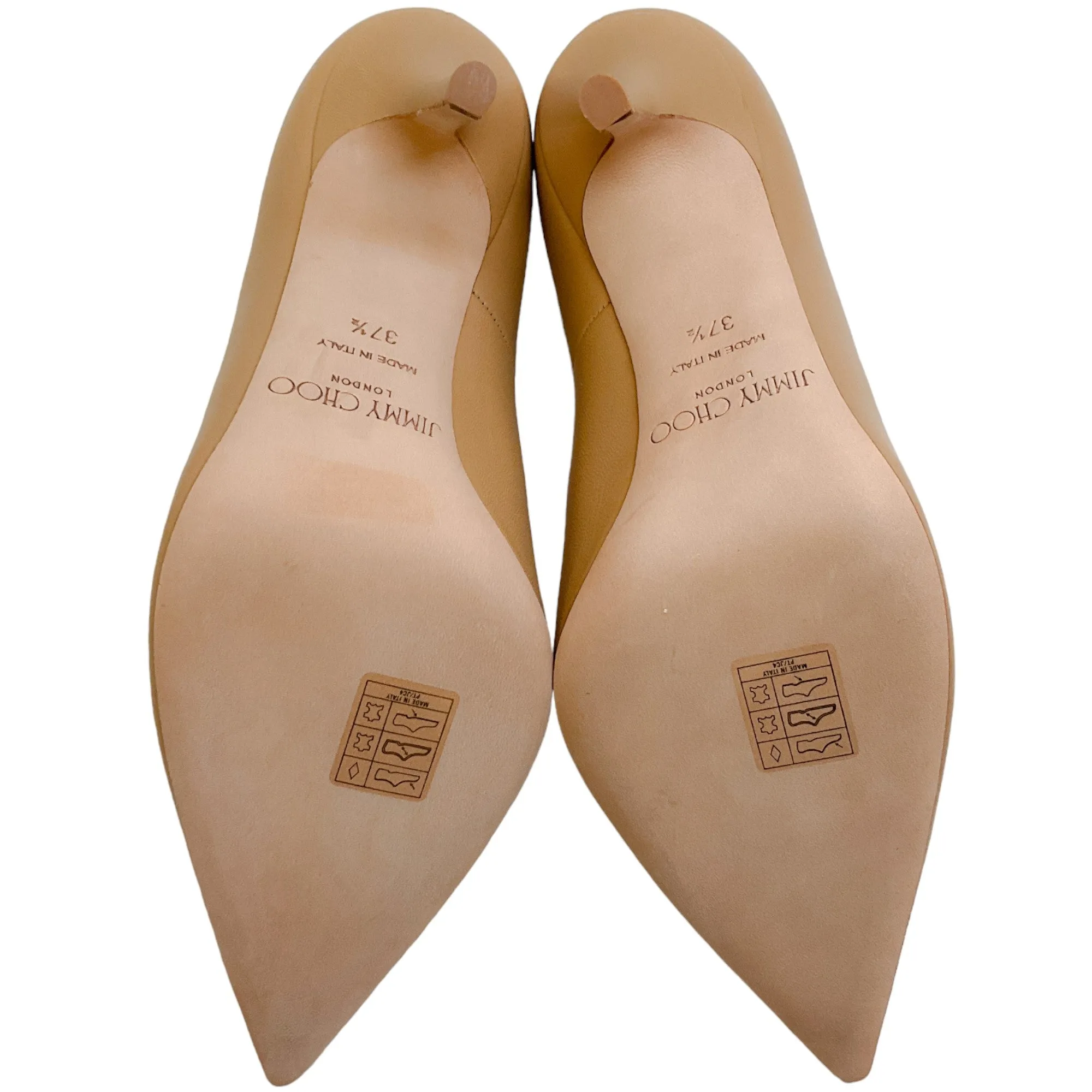 Jimmy Choo Nude Leather Abel Pumps