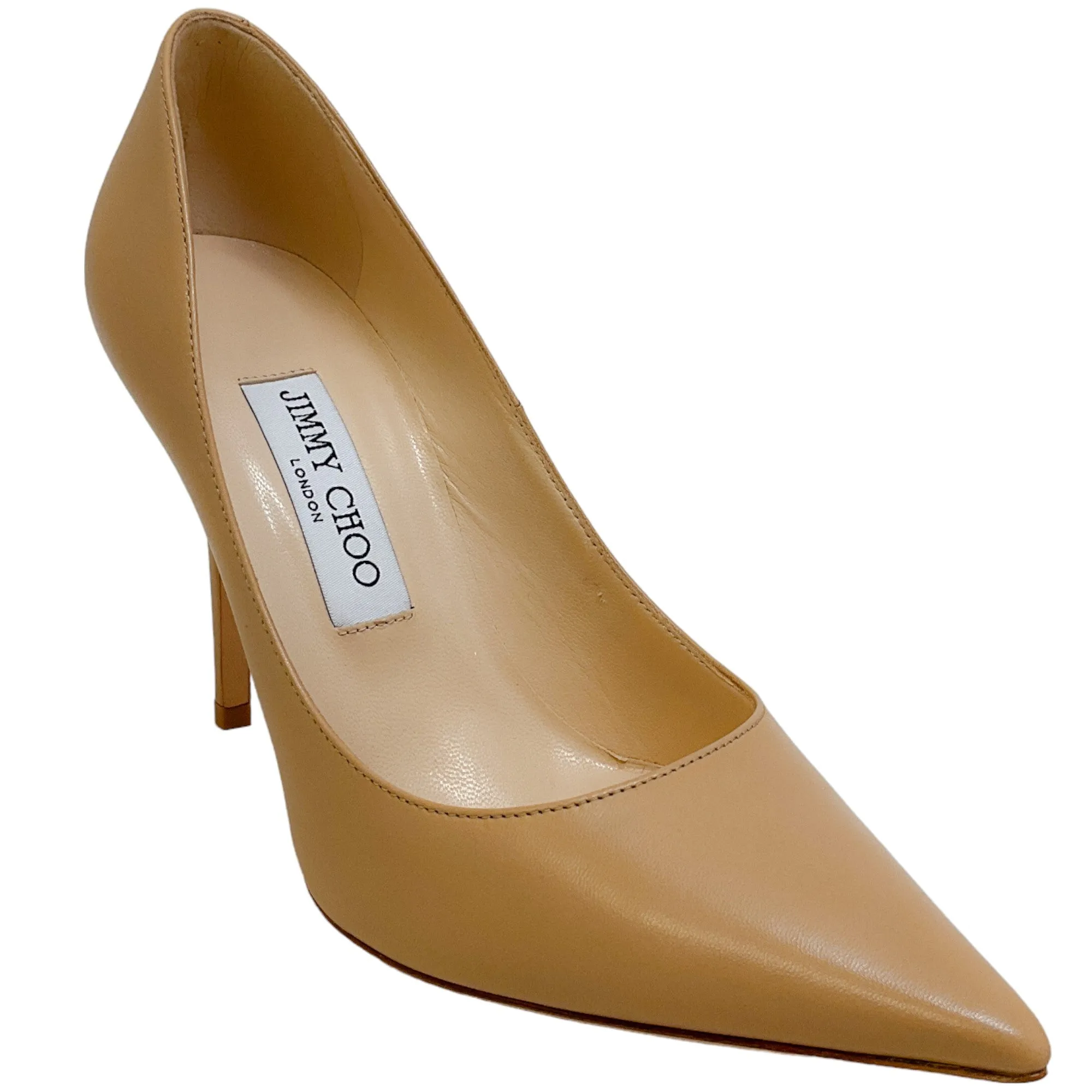 Jimmy Choo Nude Leather Abel Pumps