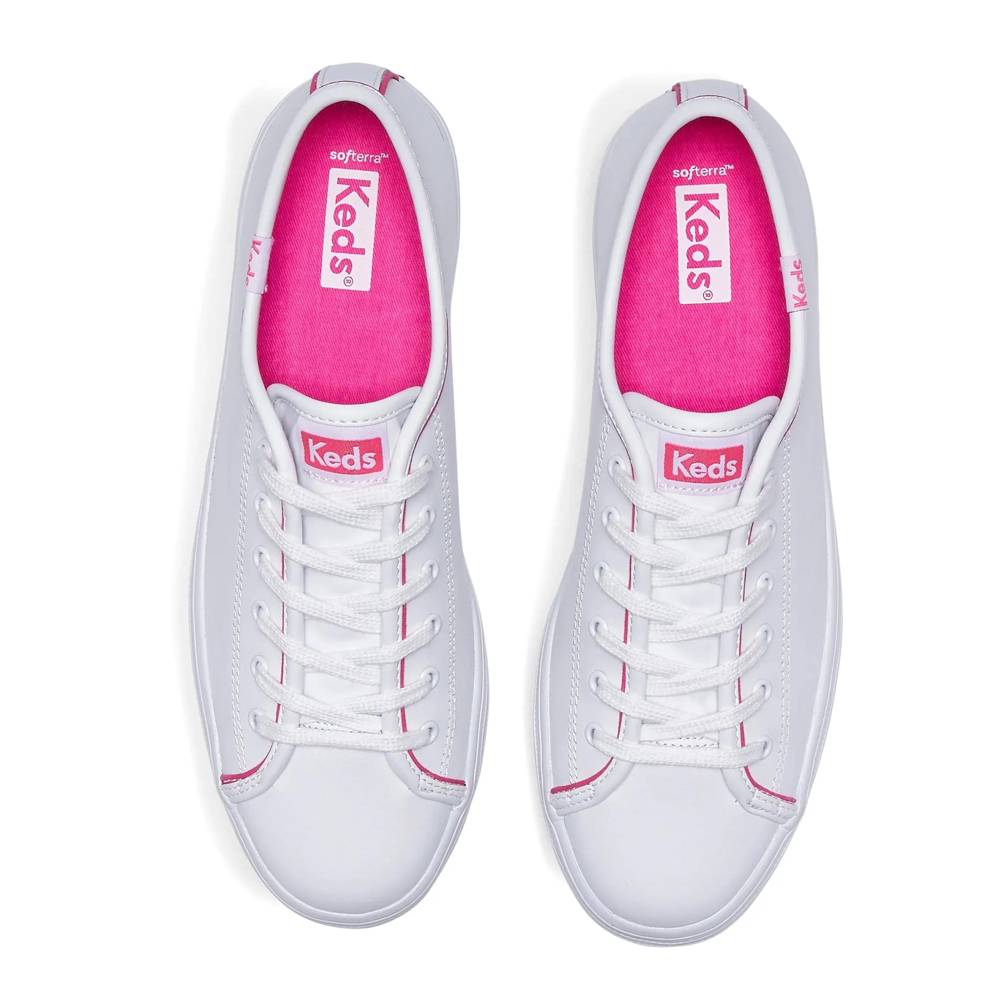 Keds Triple up Leather Pop Binding White/Fuchsia WH67849