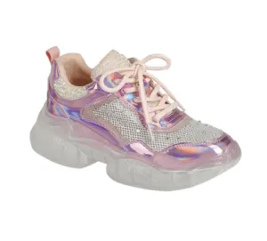 Lace up Casual Sneakers Pink