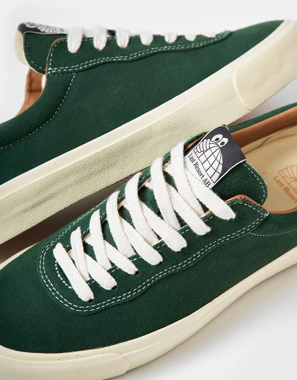 Last Resort AB VM001 Lo Suede Skate Shoes - Elm Green/White