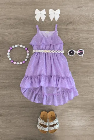 Lavender Swiss Dot Tank Dress