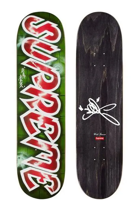 Lee Quinones Logo Red Skateboard Art Deck by Supreme