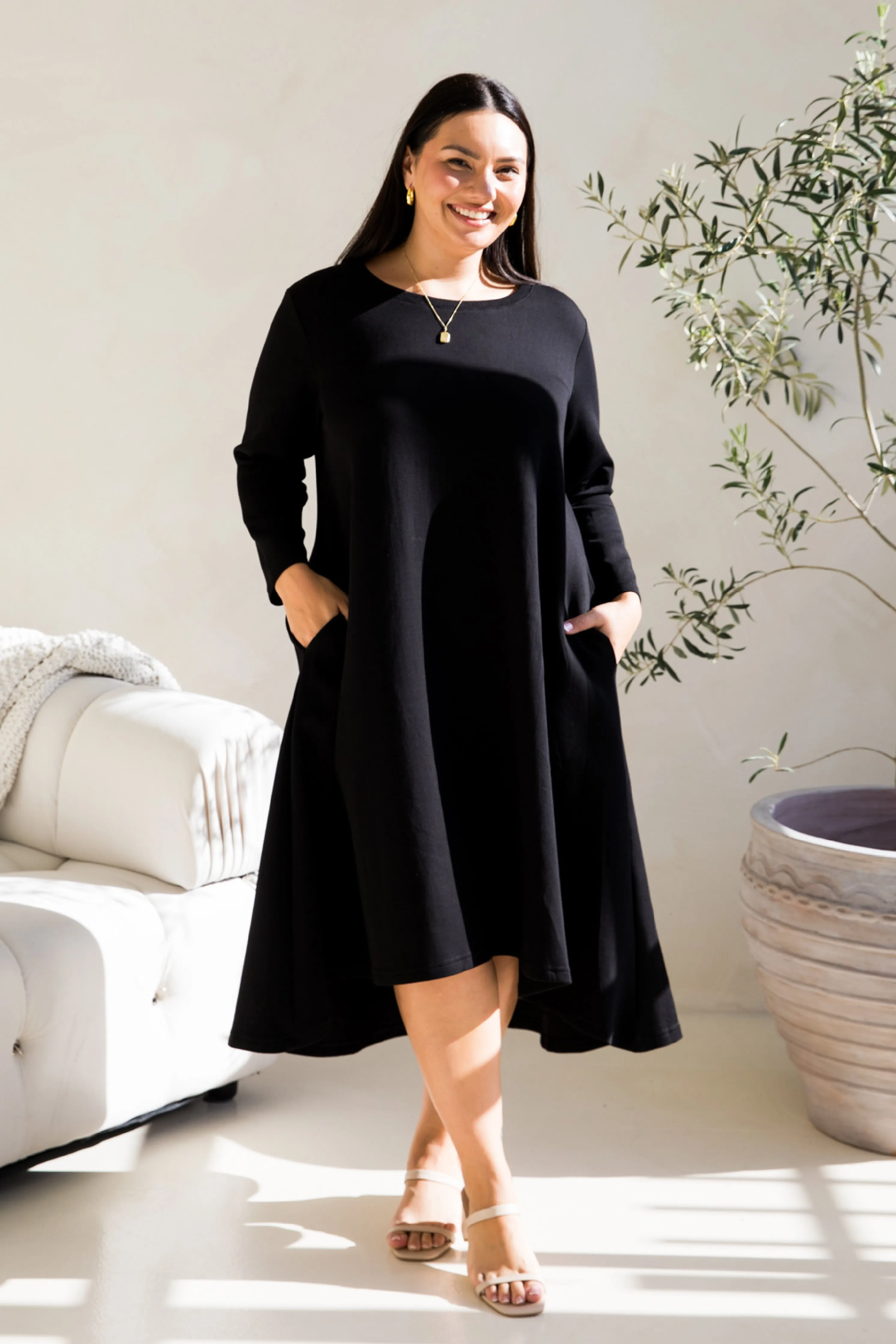 Luxe Cosy Dress | Black | FINAL SALE