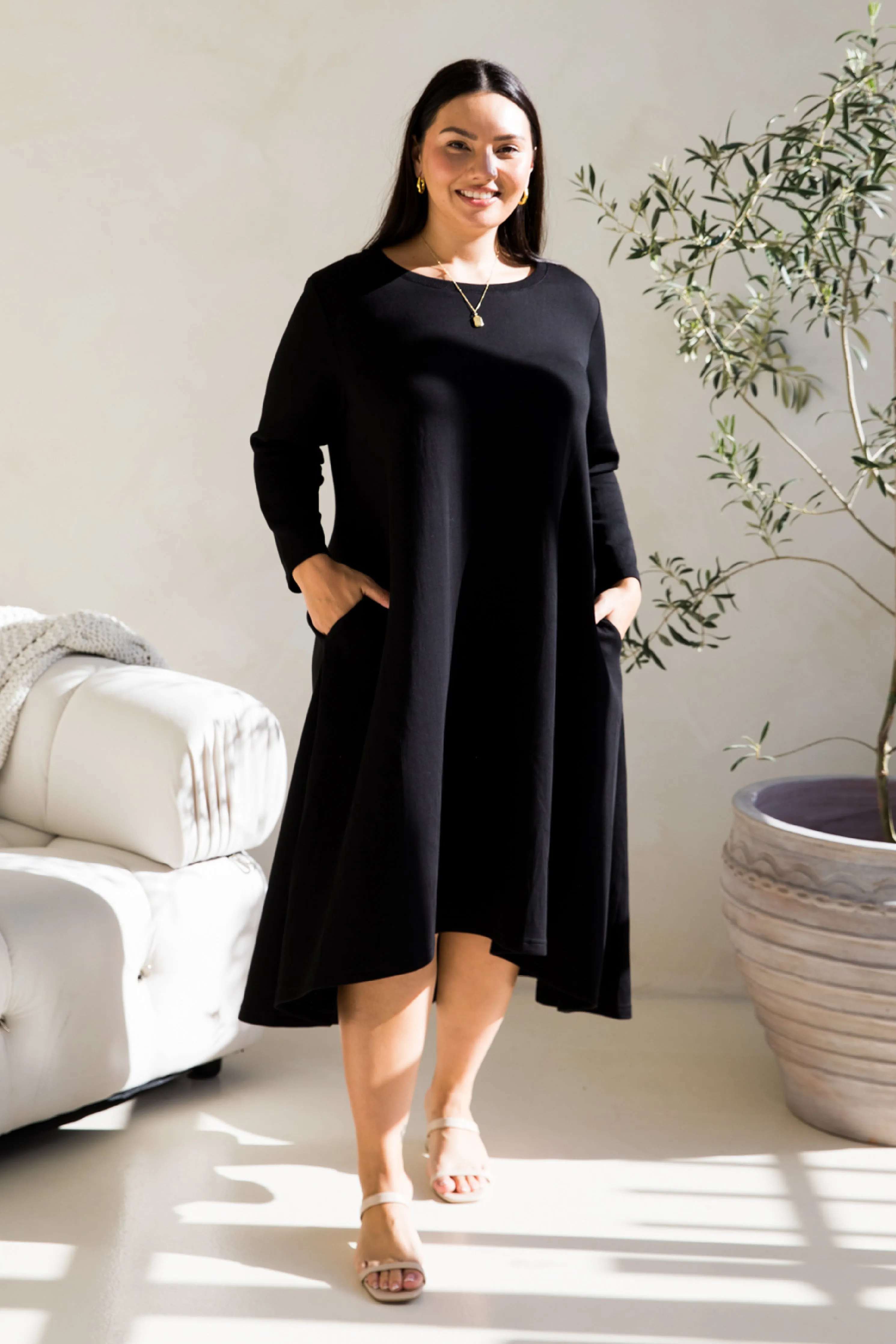 Luxe Cosy Dress | Black | FINAL SALE