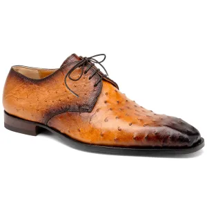 Mauri 1056/2 Dillinger Ostrich Derby Shoes Light Rust / Dirty Gold