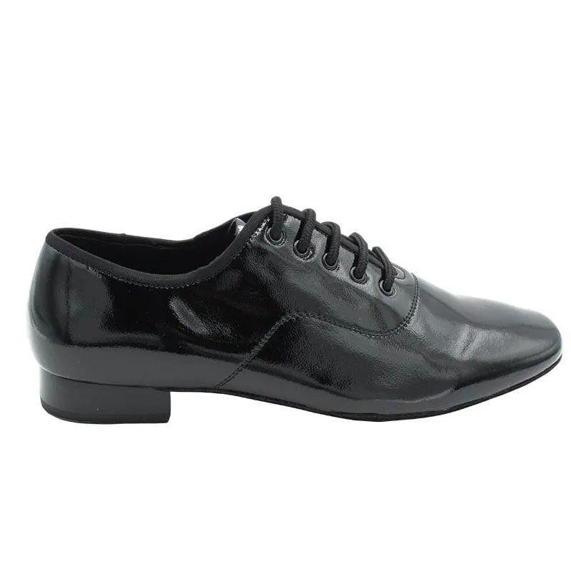 Men's 2cm Black Patent Leather Heels Ballroom Dance Shoes