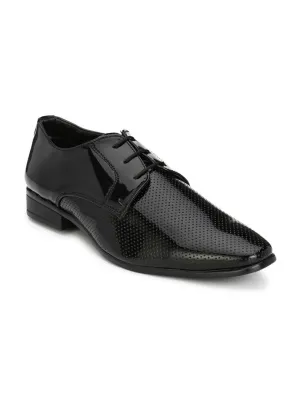 Men's Black Derby Patent Leather Formal Shoes