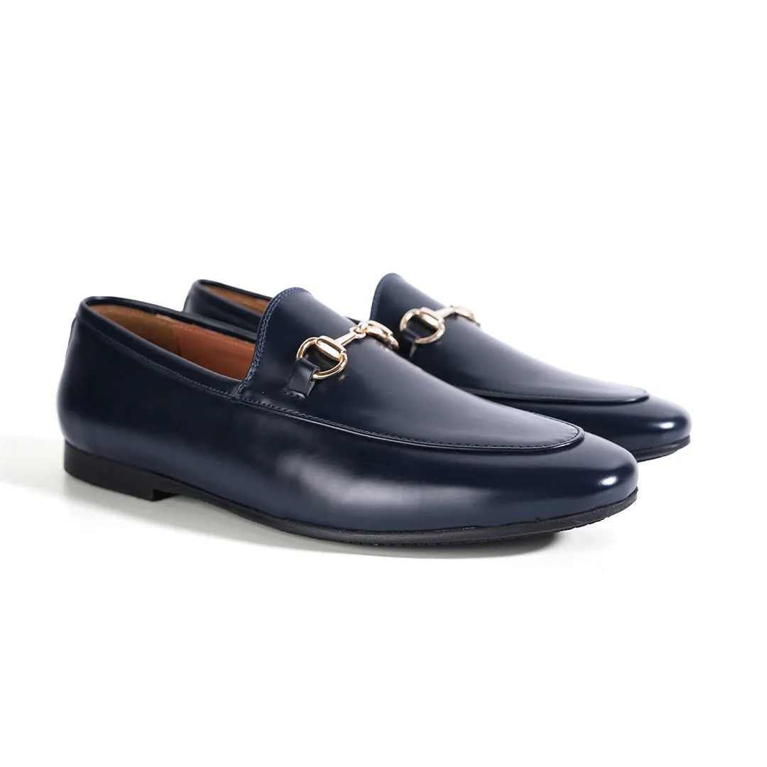 Monkstory Horsebit Flexi Business Slip-Ons - Blue