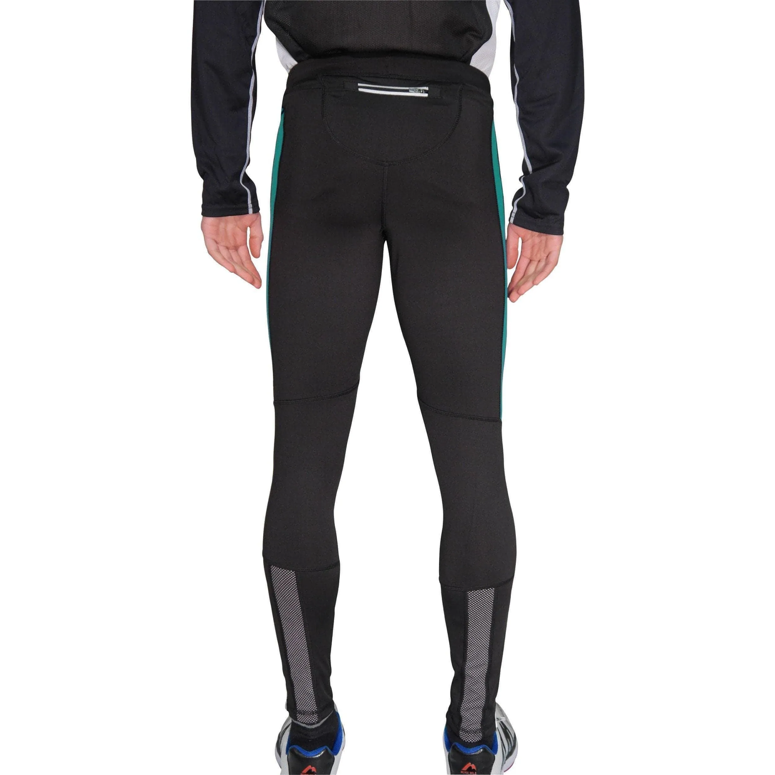 More Mile Thermal Mens Long Running Tights - Black