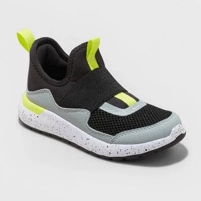 New - Kids' Fern Slip-On Performance Sneakers - All in Motion Gray/Lime Green 5