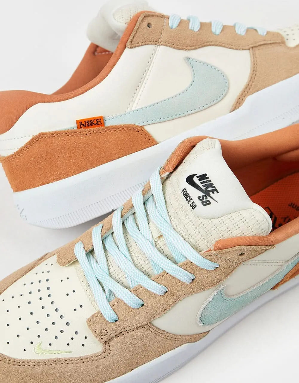 Nike SB Force 58 CN Skate Shoes - Pale Ivory/Jade Ice-White-Hemp-Amber Brown-Citron Tint