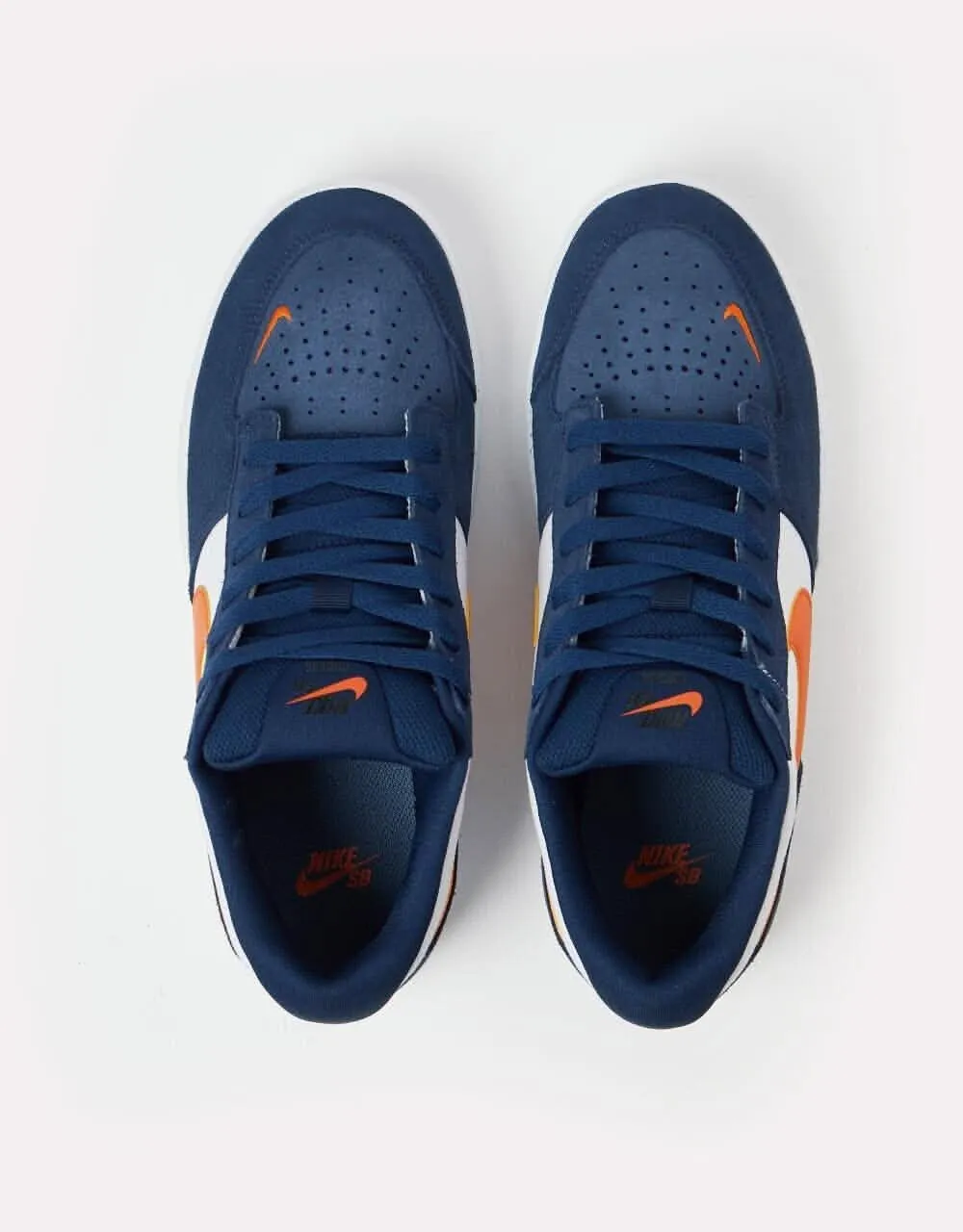 Nike SB Force 58 Skate Shoes - Midnight Navy/Safety Orange-White