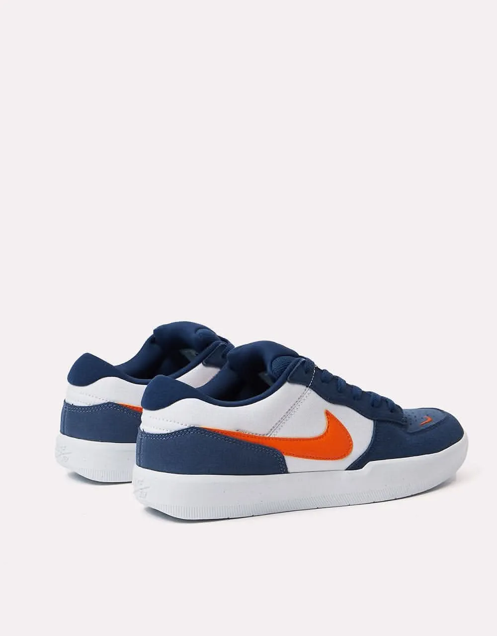 Nike SB Force 58 Skate Shoes - Midnight Navy/Safety Orange-White