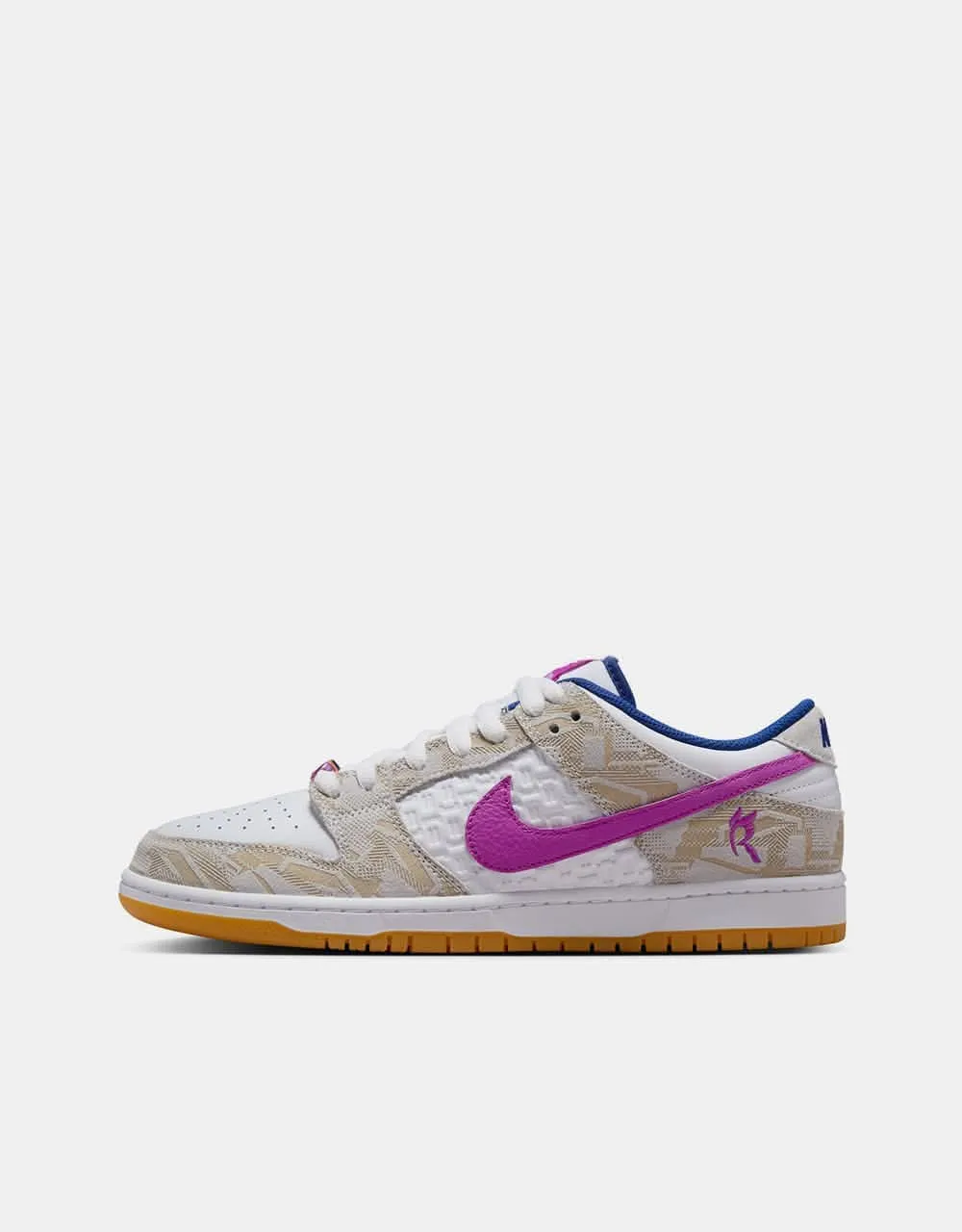 Nike SB 'Rayssa' Dunk Low Premium QS Skate Shoes - Pure Platinum/Deep Royal Blue/Vivid Purple/White/Gum Yellow