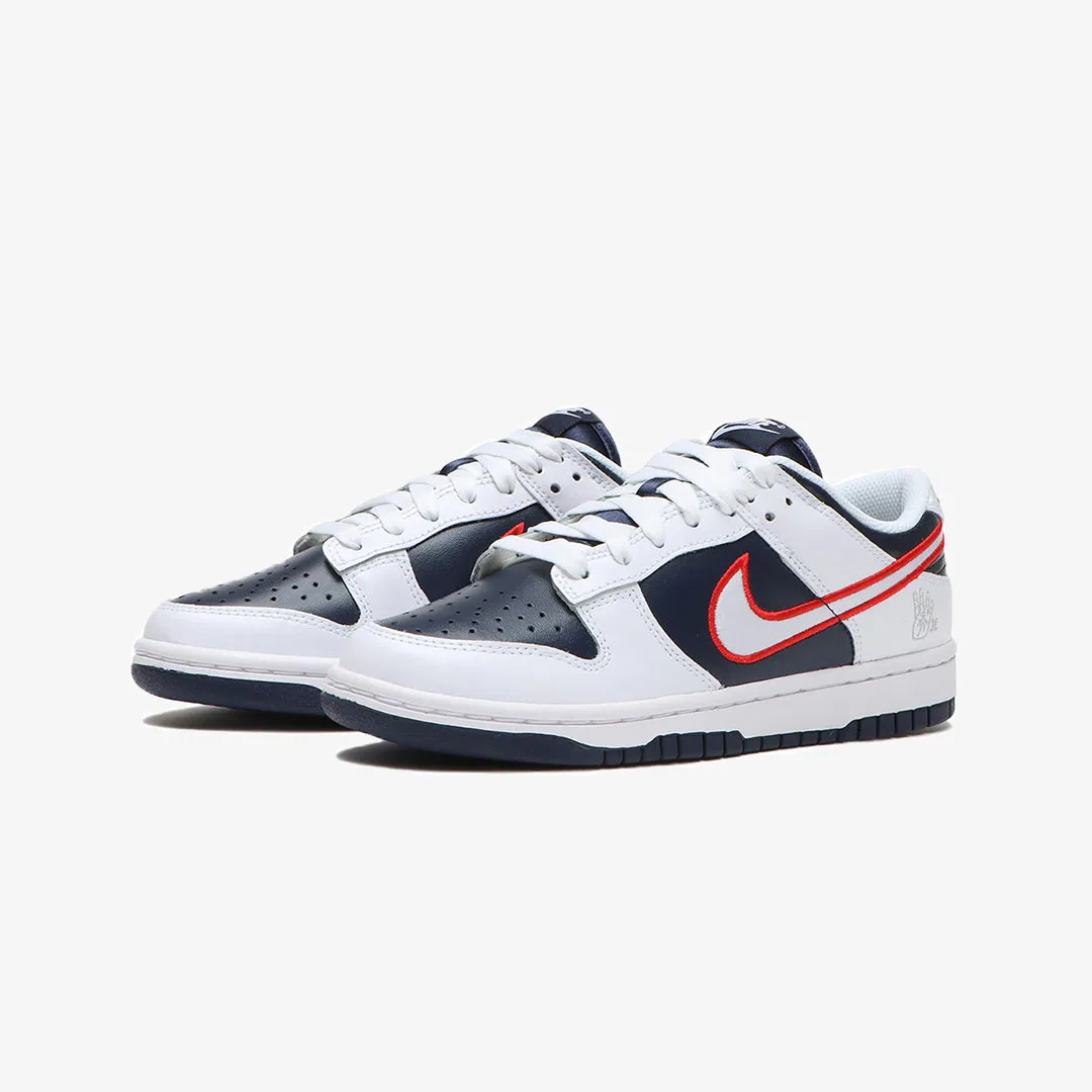 Nike | WMN'S DUNK LOW PREMIUM  { WHITE/UNIVERSITY RED-OBSIDIAN-WOLF GREY