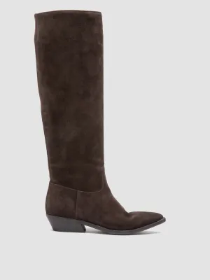 NOELIE DD 104 - Brown Suede Pull On Boots