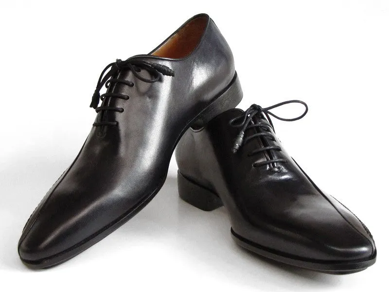 Paul Parkman Black Leather Oxfords - Side Handsewn Leather Upper And Leather Sole