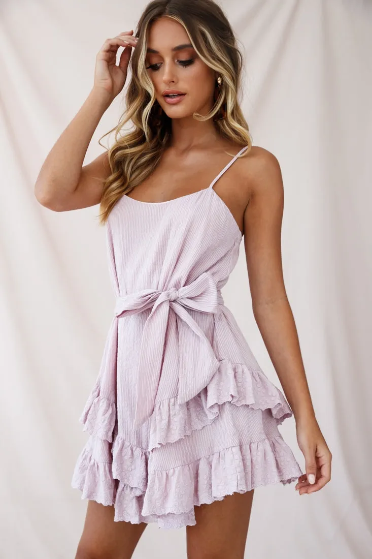 Petrie Ruffle Detail Waist Tie Dress Blush