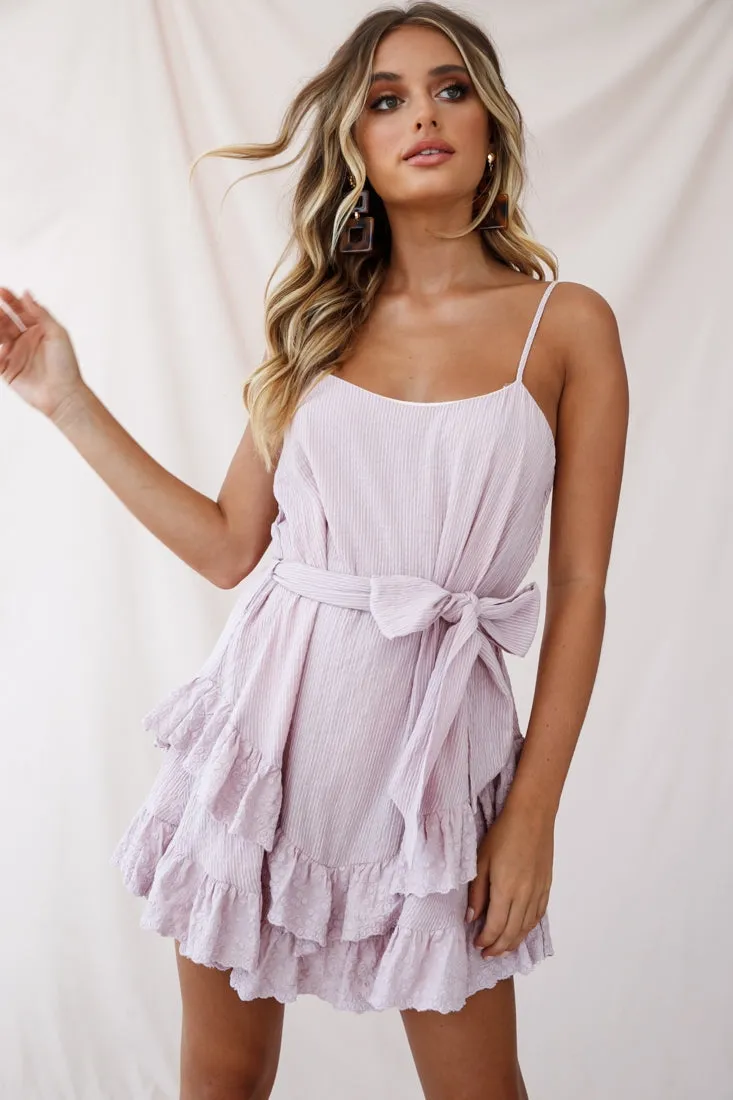 Petrie Ruffle Detail Waist Tie Dress Blush