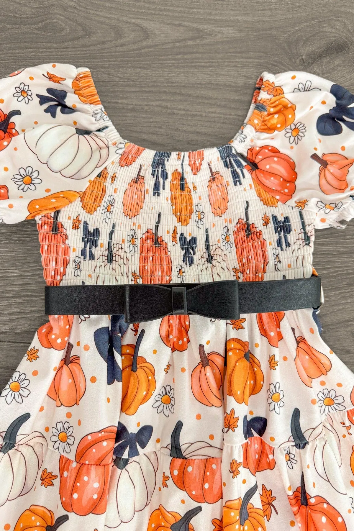 Polka Dot Pumpkin & Bows Dress