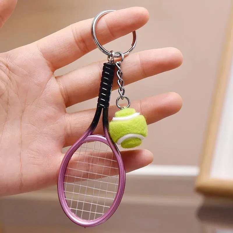 Premium Metal Tennis Keychain | PINK | Perfect Gift for Tennis Lovers