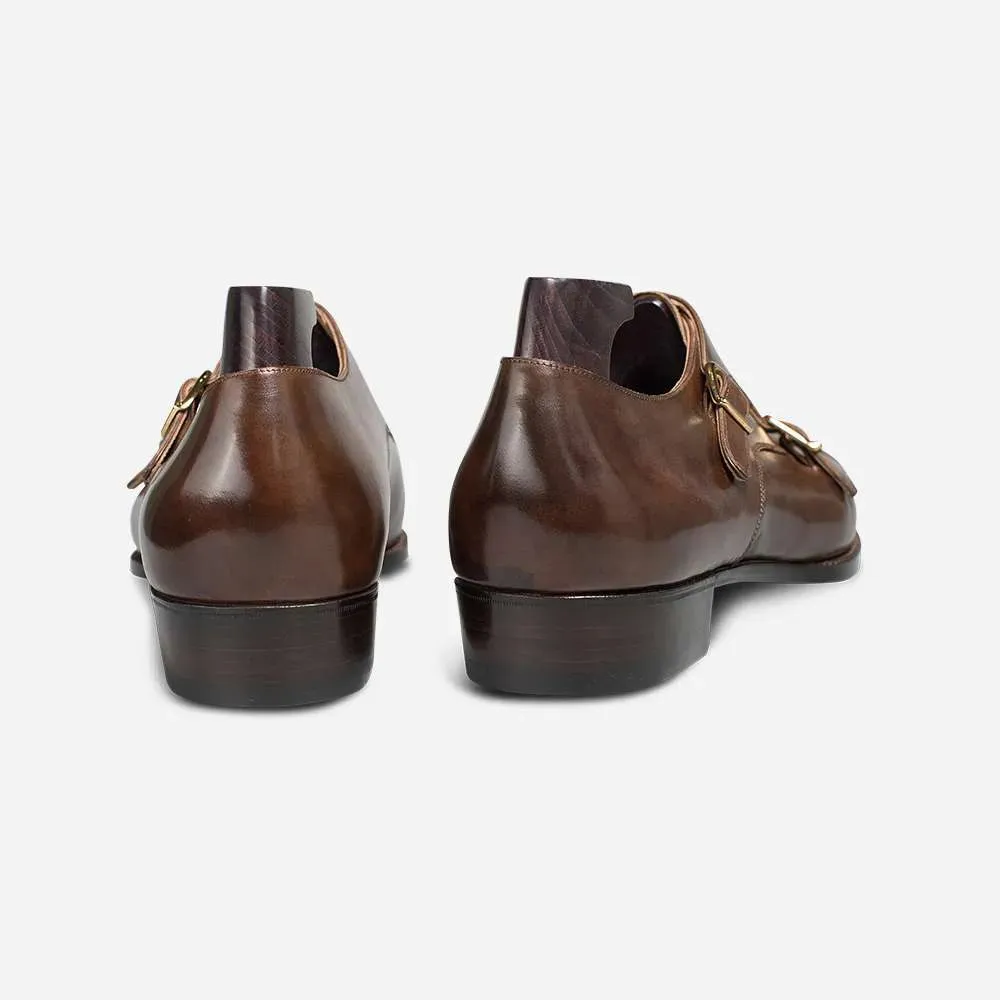 Punched Monk Strap Leather Shoes by Italian Vega®