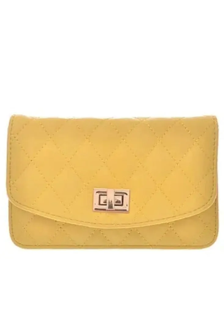 Quilted Yellow Clutch