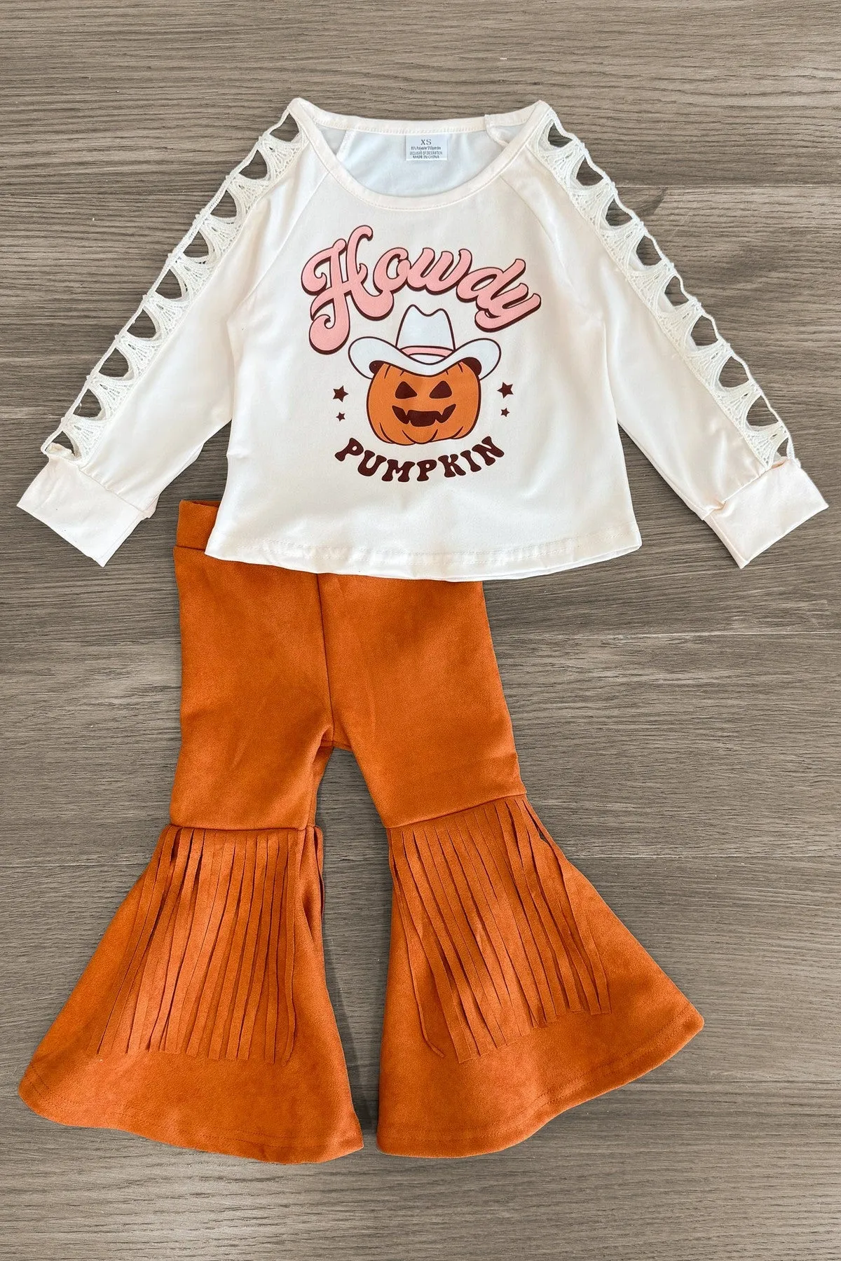 "Howdy Pumpkin" Suede Bell Bottom Set