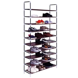 RONSHIN 100cm 10 Tiers Shoe Rack Super Wide Extra Large Simple Assembly Shoe Shelf