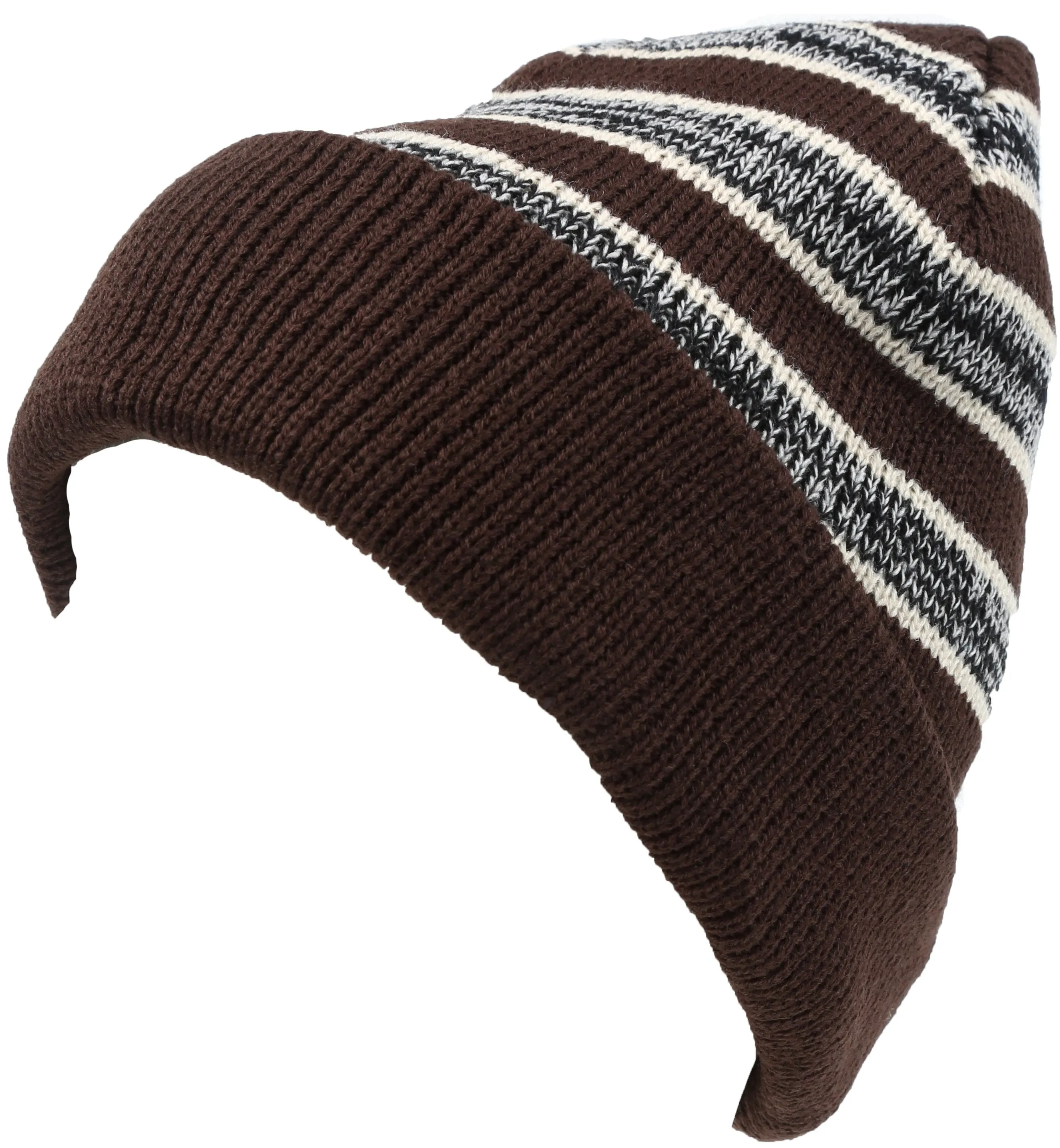 Sakkas Cabbey Mid Weight Striped Multi Colored Ribbed Knit Unisex Beanie Hat