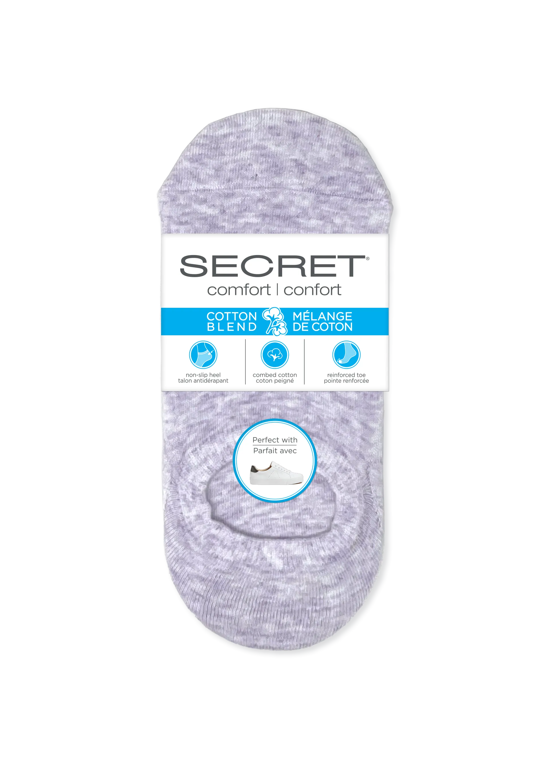 SECRET® Comfort Cotton No Show Liner - 3 Pairs