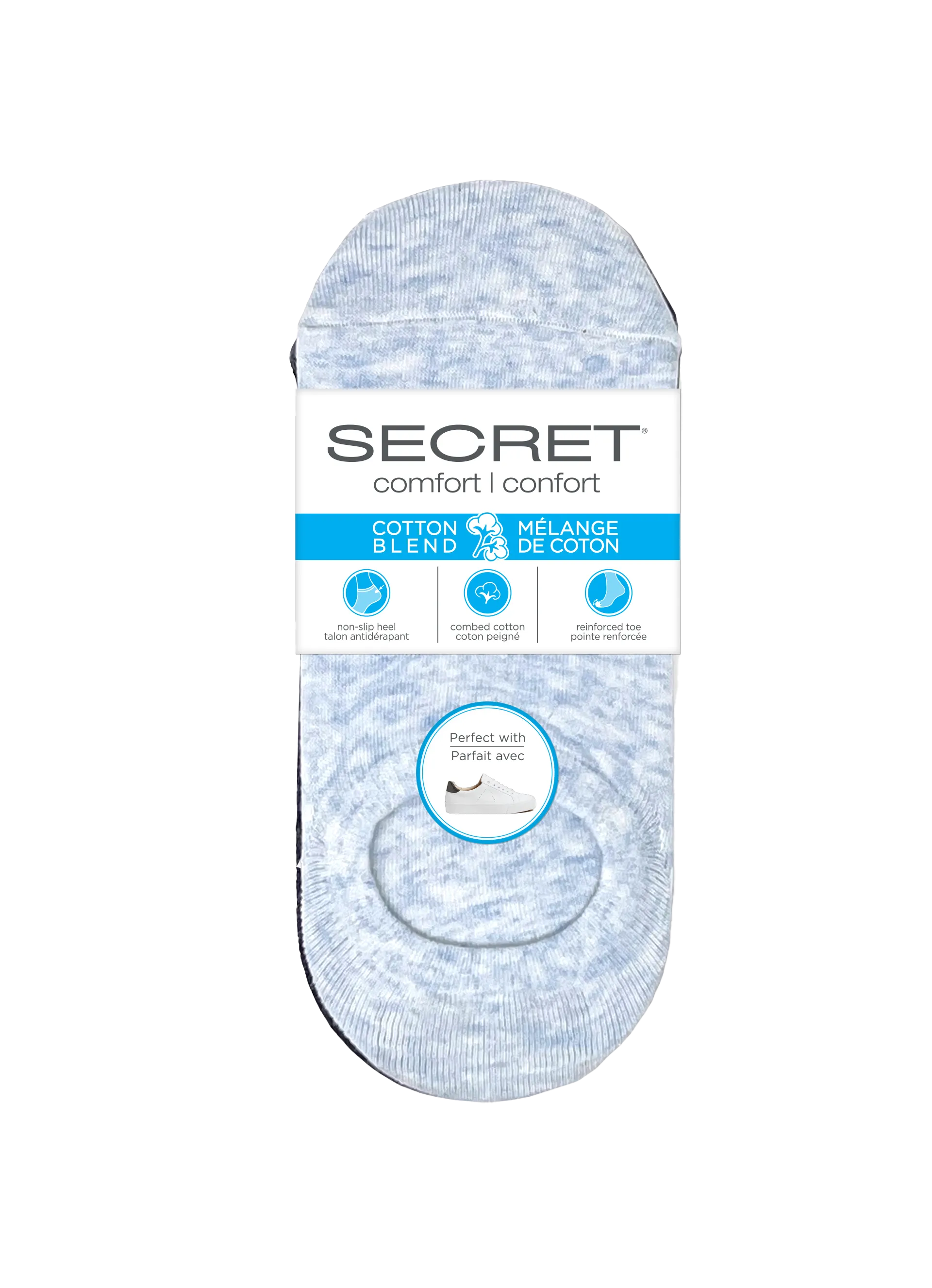 SECRET® Comfort Cotton No Show Liner - 3 Pairs