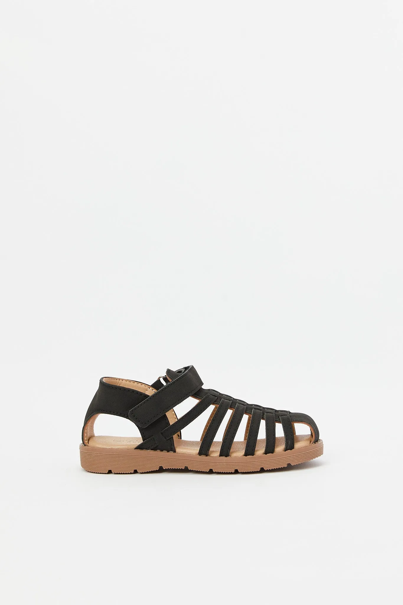 Senior Boys Black Fisherman Sandal