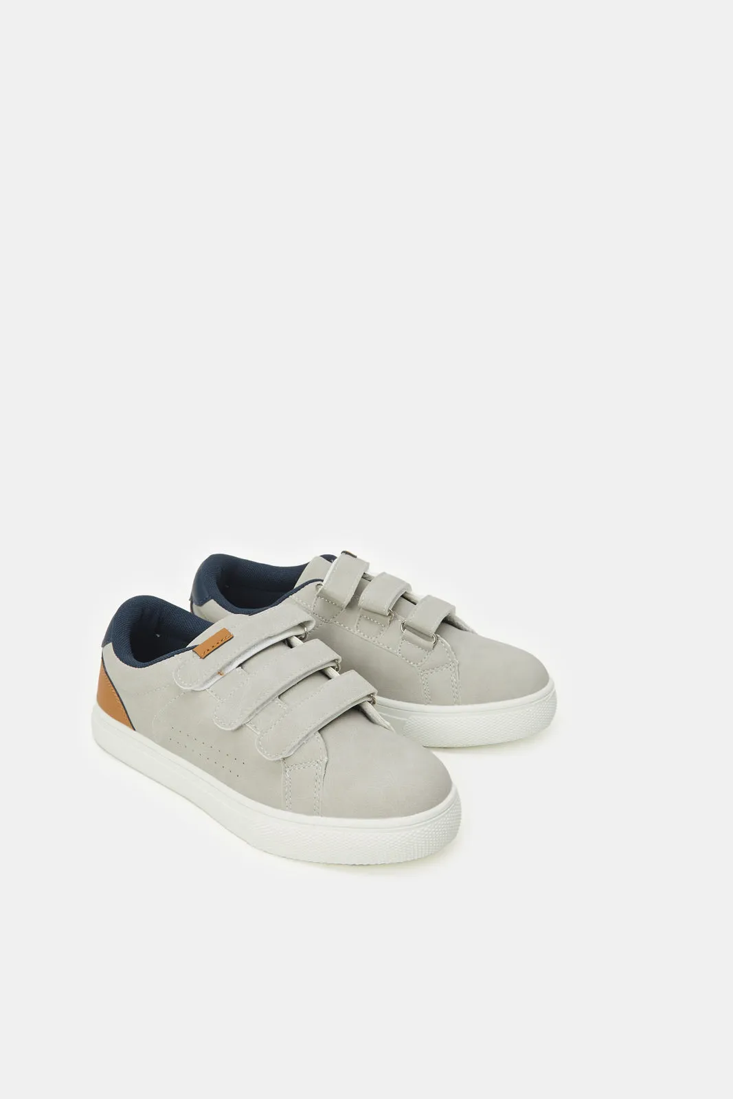 Senior Boys Grey Colour Block Sneakers