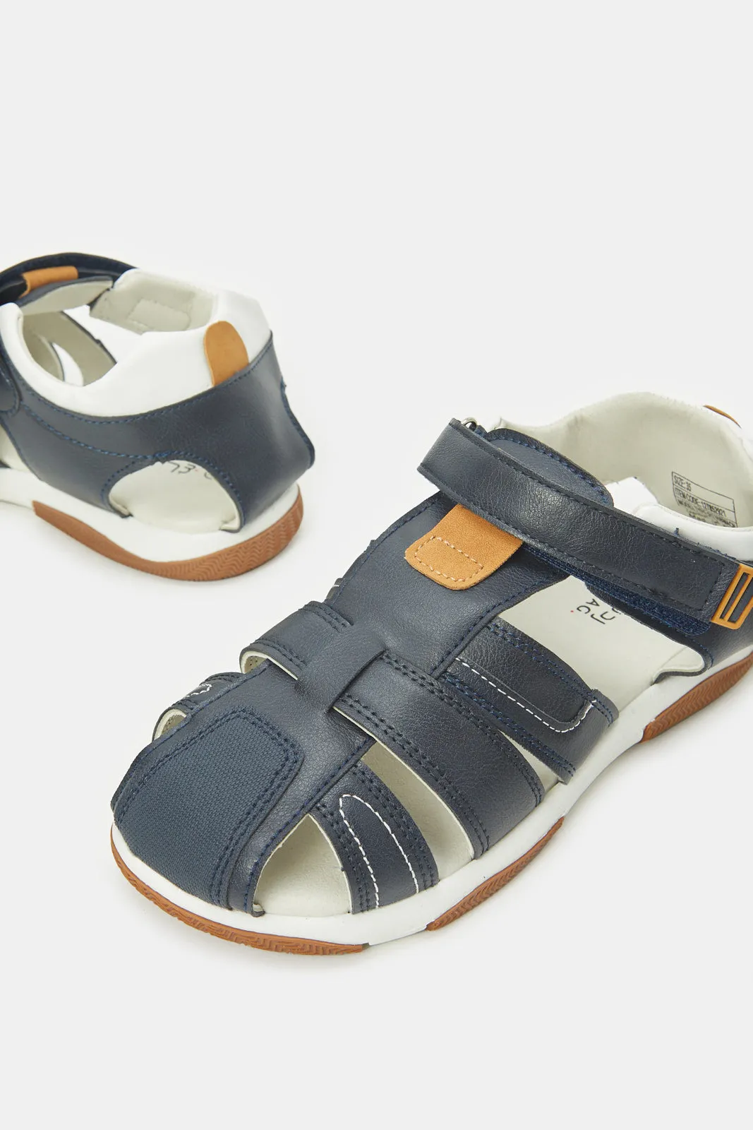 Senior Boys Navy Fisherman Sandals