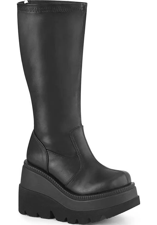 SHAKER-65WC [Black] | WIDE CALF PLATFORM BOOTS [PREORDER]