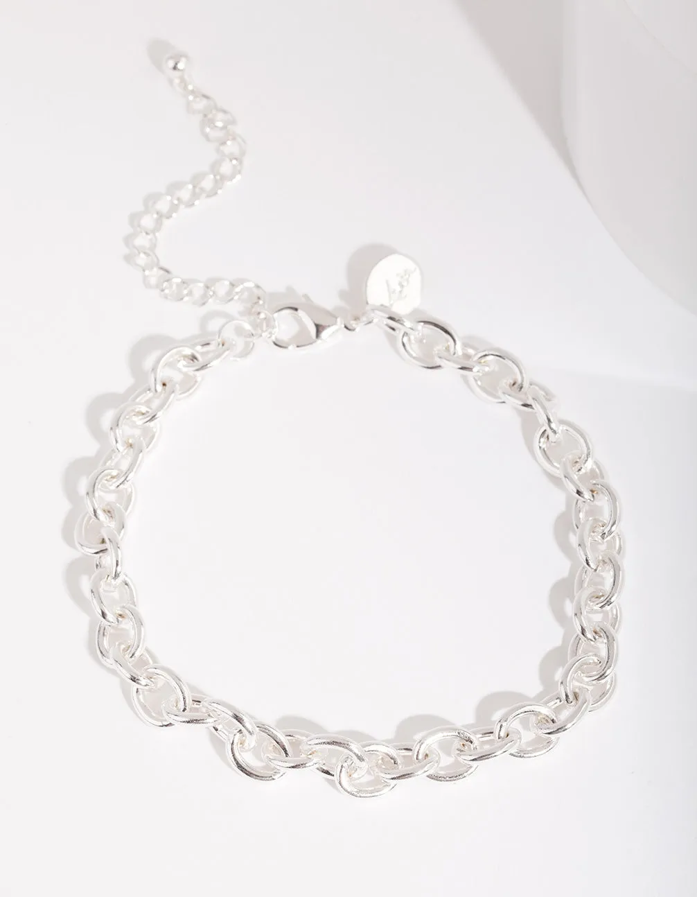 Silver 8mm Cable Chain Anklet