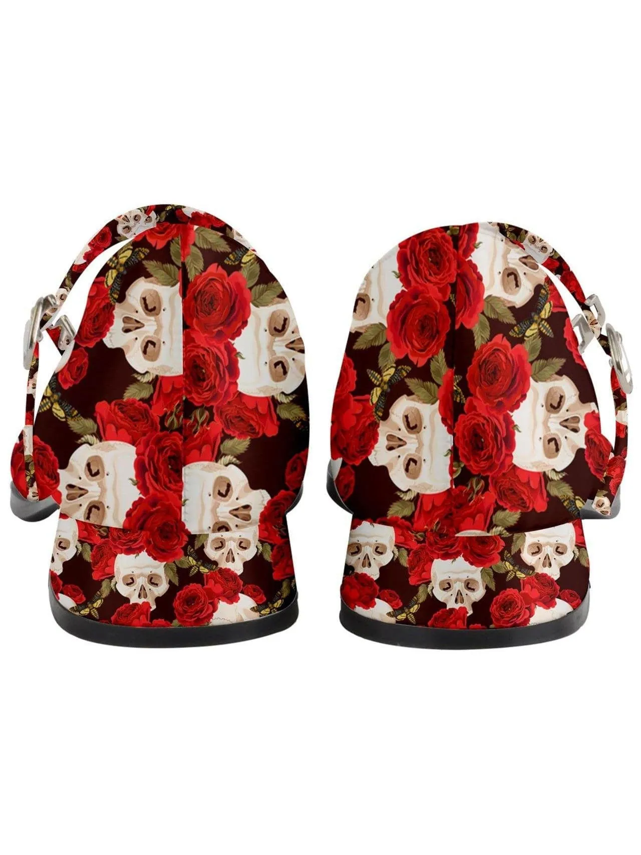 SKULLS AND ROSES Women's Mary Jane Shoes