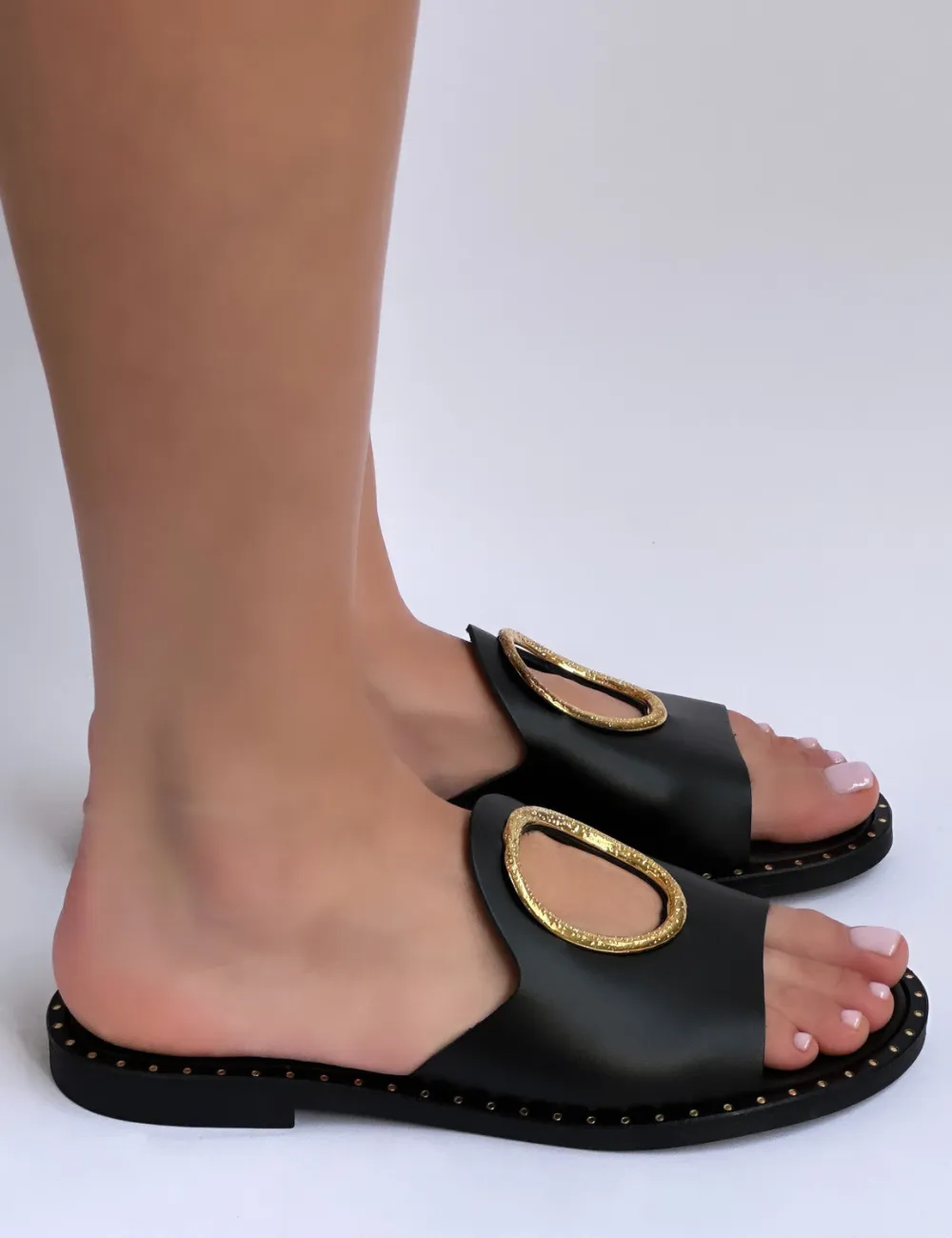 S.PIERO E2-052 BLACK SANDALS