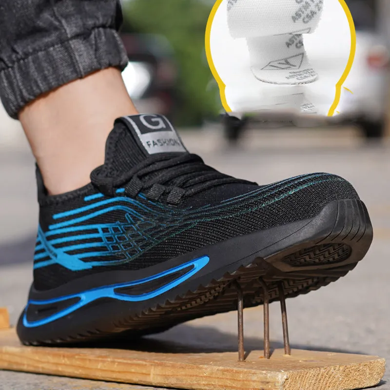 Steel Toe Shoes for Men Women Cushion Comfortable Work Lightweight Breathable Slip Resistant Indestructible Construction Industrial Safety Sneakers