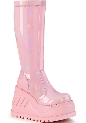 STOMP-200 [Pink Holo] | PLATFORM BOOTS [PREORDER]