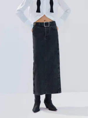 Straight Cut Denim Skirt